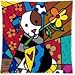 romero britto Graffiti Art Pattern Pillow Cases Cover 18x18 inch Cushion Case (Two sides)