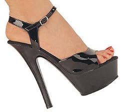 Sexy Black 6" High Heel Costume Shoes (Size: 8)