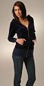 Juicy Couture Velour Long Dolman Hoodie PECK Navy (New Arrival)