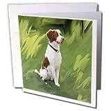 Dogs Brittany - Brittany - Greeting Cards-12 Greeting Cards with envelopes
