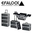 Efalock Alukoffer, Werkzeugkoffer, Trolley, Black Molly Kosmetikkoffer