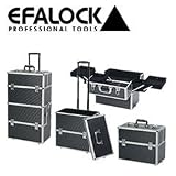 Efalock Alukoffer, Werkzeugkoffer, Trolley, Black Molly Kosmetikkoffer