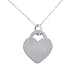 Rhodium Plated Sterling Silver Heart Pendant Necklace, 18