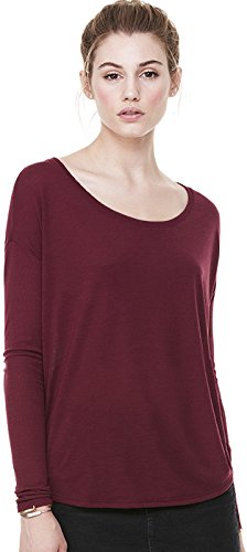 Bella Women's Flowy Long Sleeve Tee with 2x1 Sleeves