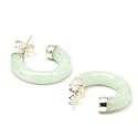 The Olivia Collection Presents Jade Wedding Band Earrings set in Sterling Silver