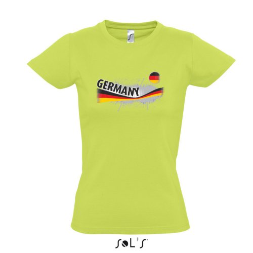 Fanshirt-Damen GERMANY, Deutschland Ländershirt EM / WM Trikot S-XXL , Apple green , M