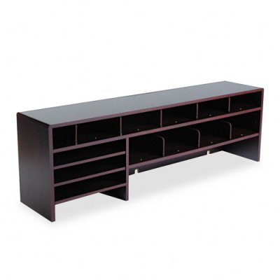 Safco High Capacity Desk Top Organizer, 57.5 Inches Width x 18 Inches Height, Mahogany 3651MH
