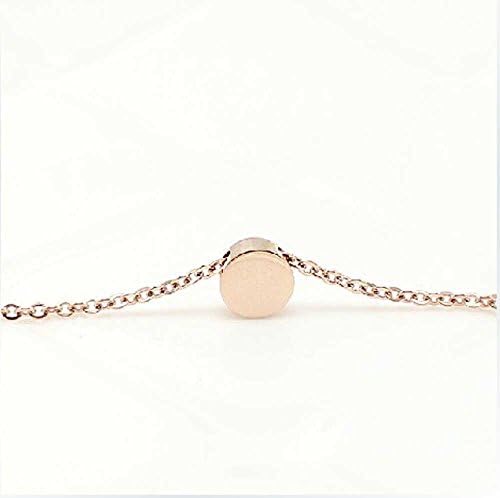 Leaf Heart 14K Rose Gold Plated Titanium Steel Lucky Bean Pendant Necklace .For Women Girls (f1379)