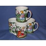 Alice in Wonderland 12oz Mug Set - Set of 4 - Alice in Wonderland 12oz Mug Set - Set of 4 -