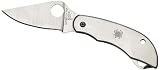 SPYDERCO ClipiTool Stainless Bottle Opener/Screwdriver Plain Edge Knife, Stainless Steel, Right