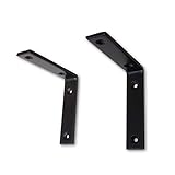 無駄な装飾を省いたフラットなアイアンブラケット。アイアンシングルシェルフS 黒 2個セット hs1809