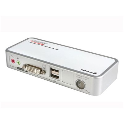 STARTECH 2 PORT USB DVI KVM W/ AUDIO SWITCHIN White Plastic Connectivity Technology Wired