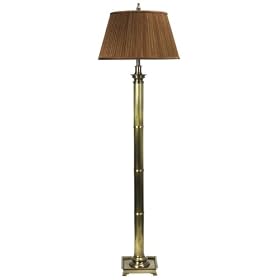 Fortune Cayenne Silk Shade Antique Brass Floor Lamp