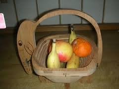 Foldable Wood Fruit Basket Elephant, Folding Fruit Bowl