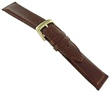 20mm Speidel Padded Oiled Genuine Leather Stitched Brown Watch Band Regular