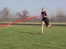 Speedster Rocket Single Overspeed Trainer Medium Resistance 30' Covered Cord with Padded Shoulder Harness and Waist Belt