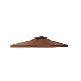 OPEN BOX - Garden Winds Signature Series 10 x 10 Two-Tiered Replacement Gazebo Canopy - NUTMEG