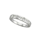 14K White Gold 1/3 ct. Princess Cut Diamond Wedding Band