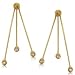 10K Yellow Gold Triple Stick Drop Earrings Six Diamonds