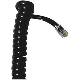 GE TL96177 12 Foot Coil Phone Cord (Black)
