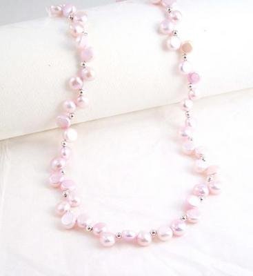 Click here to buy Freshwater Dancing Pink Pearl Necklace, 16.