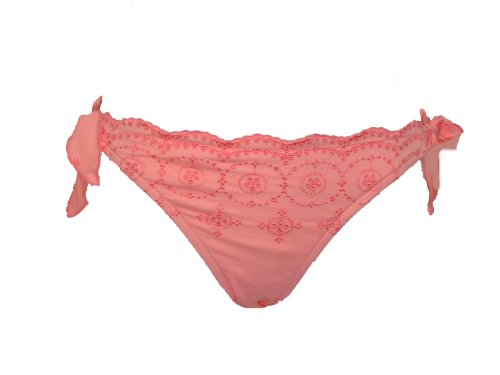 Hot Kiss Coral Lolita Side Tie Pant Bikini Bottom (Small)