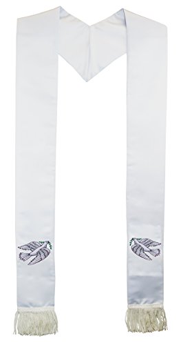Deluxe Satin Dove of Peace Clergy Stole for Ministers and Weddings
