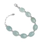 Search : Amazonite with Silver Bead Bracelet