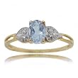 Genuine Oval Aquamarine Ring in Solid Yellow Gold Size 7