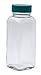 Vestil BTL-SW-G-4-CS Wide-Mouth Square Glass Bottle with Green Cap, 4 oz Capacity, Clear (Pack of 6)