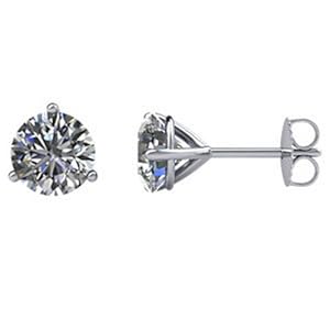 IceCarats Designer Jewelry 14K White Gold Diamond Stud Earrings.
