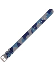 MARATHON 22m Camouflage Rubber Watch Band One Piece Construction in Blue, WW005013CBL