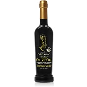Amoretti Premium Organic Extra Virgin Olive Oil Infused with the Natural Flavor & Aroma of Kalamata Olives - 500ml Bottle