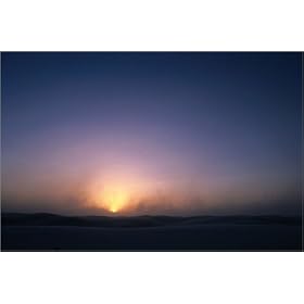 photographie Sunset during sandstorm at world's largest gypsum dune field. est disperible en (L x...