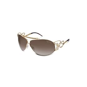 Roberto Cavalli Carneia - RC Logo Temple Metal Aviator Sunglasses gold/brown