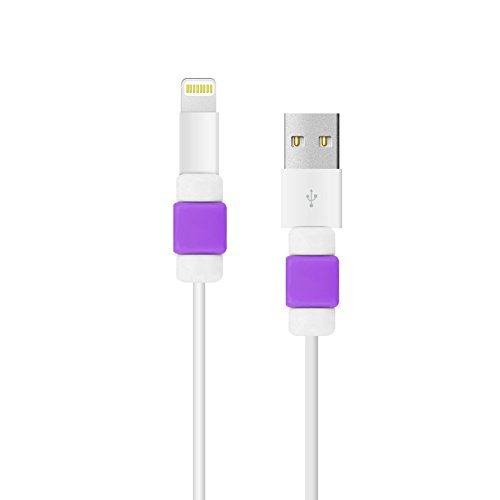 BUTEFO 2 Pieces Charging Cable Protector Saver Lightning Saver Protective For iPhone 5 ,5s ,6 , 6 Plus (Purple)