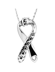 Sterling Silver Kindness for Animals Ribbon Pendant Necklace, 18"