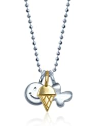Alex Woo "Mini Additions" Ice Cream Butterfly Smiley Face Pendant Necklace, 16"