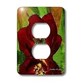 SmudgeArt Fractalius Flower Designs - Tulip Reflections - Light Switch Covers - 2 plug outlet cover
