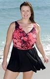 Penbrooke Exotic Orchid Plus Size Surplice Swimdress Swimsuit - Plus Size Swimsuit Plus Size Swimsuit