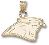 Carolina Panthers Solid 10K Gold Panther Head 7/16'' Pendant