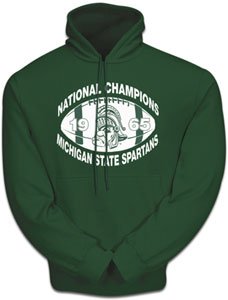 Buy 1965 Michigan State Spartans 10 oz. Hoody Sweatshirt - Green by Champions Again