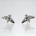 Tiny Bee Earrings in Sterling Silver, #9342
