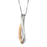 9ct White and Rose Gold Ladies Cross Over Shape Pendant Set with 3pts of Diamonds on an 18 White Gold Box Chain