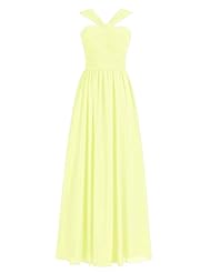 Ruched Pleated Halter Chiffon Floor Length Homecoming Dress/Bridesmaid Dress/Prom Dress/Party Dress 