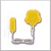 Yellow Power Bud Micro-Sized 3-Speed Velvet Cote Massager With Flower Shaped Battery Pack