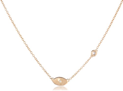 Syd by Sydney EvanSyd by SE Evil Eye Necklace with Bezel Set and Burnished Diamond