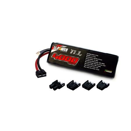 20C 11.1V 4000mAh 3S LiPo: UNI Plug