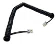 RJ22, 4P / 4C, Black Coil, Reverse, 7 ft (Headset to Phone)