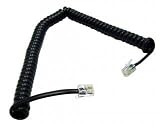 RJ22, 4P / 4C, Black Coil, Reverse, 15 ft (Headset to Phone)